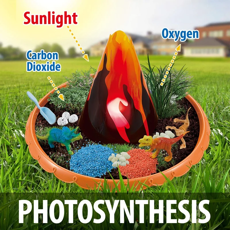 

Dinosaur Habitat Grow and Glow Garden Art Craft Kit DIY Toys Painting Plant Set Indoor Outdoor Activity Tool for Kids