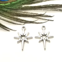 5pcs zinc alloy star pendant 16x16mm antique jewelry making diy craft