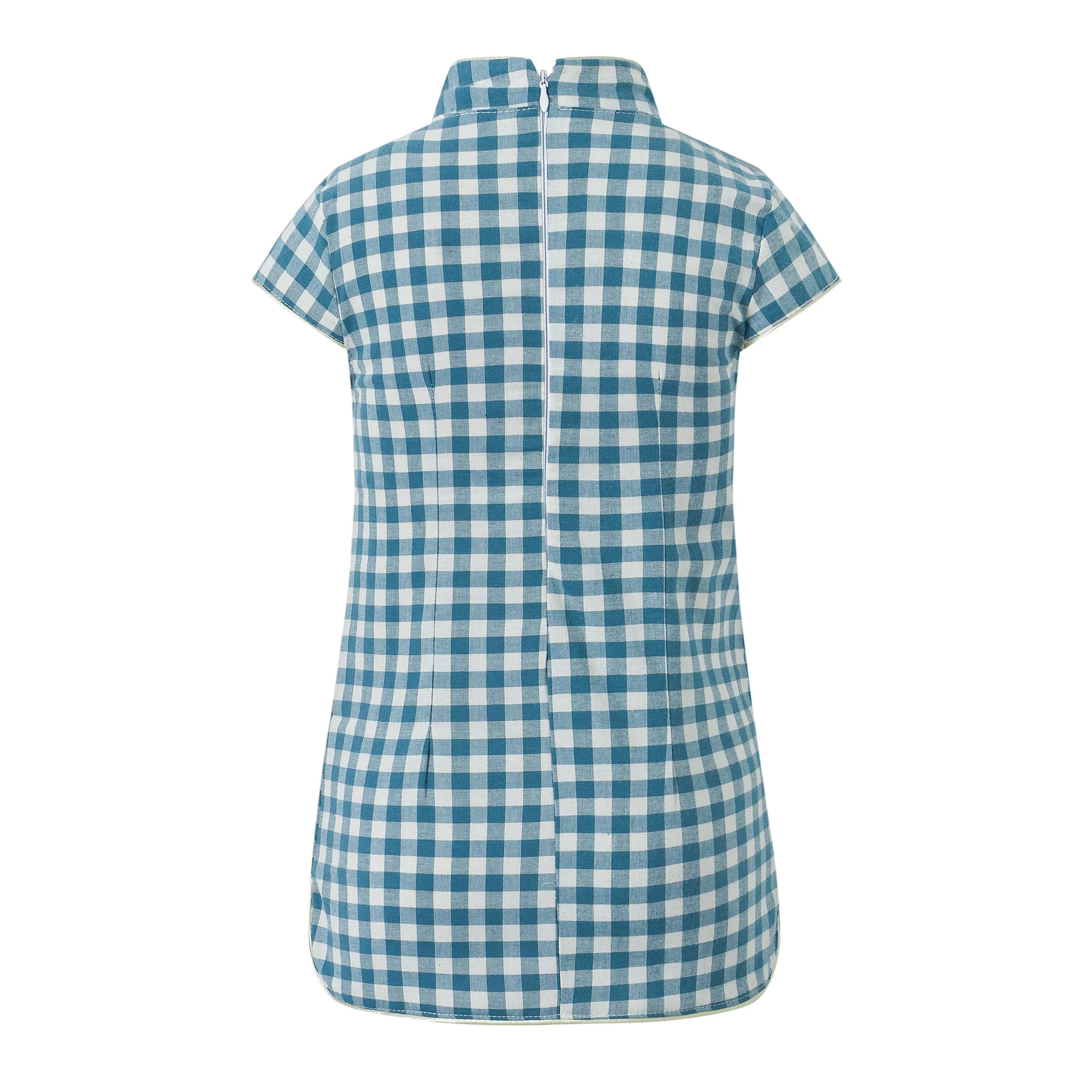 

Girls' Cheongsam Summer Short Sleeve Korean 2020 New Pure Cotton Improved Children's Suit Clothes Dress Chinesse Dresses
