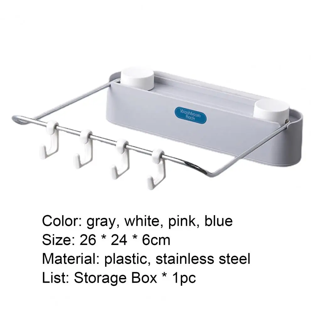 

Storage Organizer Punch Free Good Load Capacity Plastic Washbasin Storage Rack Tools for Home