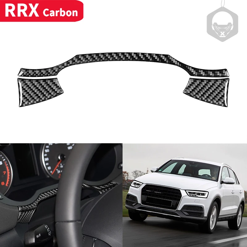 

RRX Car Dashboard Speedometer Bottom Decoration Strip Carbon Fiber Sticker Car Accessories For Audi Q3 8U 2015 2016 2017 2018