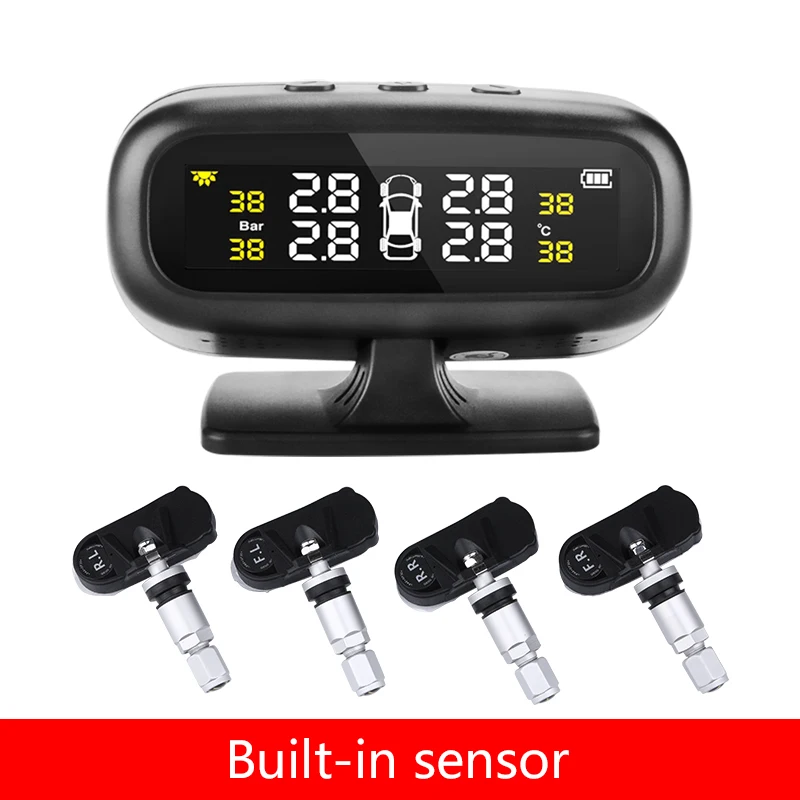Built-in sensors Беспроводное оборудование Vtopek контроль давления в шинах автомобиля USB или солнечная зарядка Авто сигнализация монитор на центральной консоли или лобовое стекло - Тип: Built-in sensors