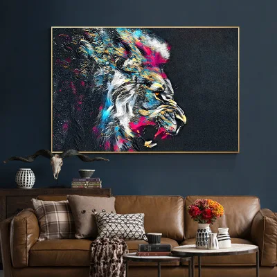 Картина для гостиной Живопись Животные абстрактные граффити акварель дикого