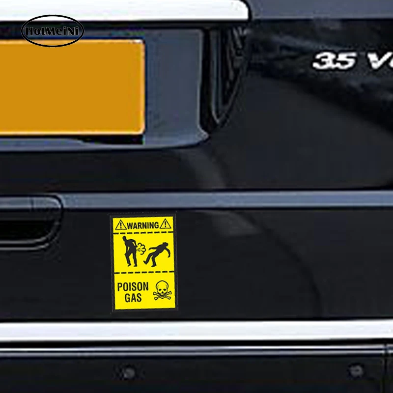 

HotMeiNi Wholesale 50pcs/lot Car Styling Poison Gas Fart 3D Car Sticker Funny Warning Farting Gases Truck Toilet Accessories