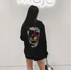 Крутая Осенняя популярная толстовка женская одежда Зимние толстовки с капюшоном с алмазным камнем пуловер с длинными рукавами Женская толстовка большого размера