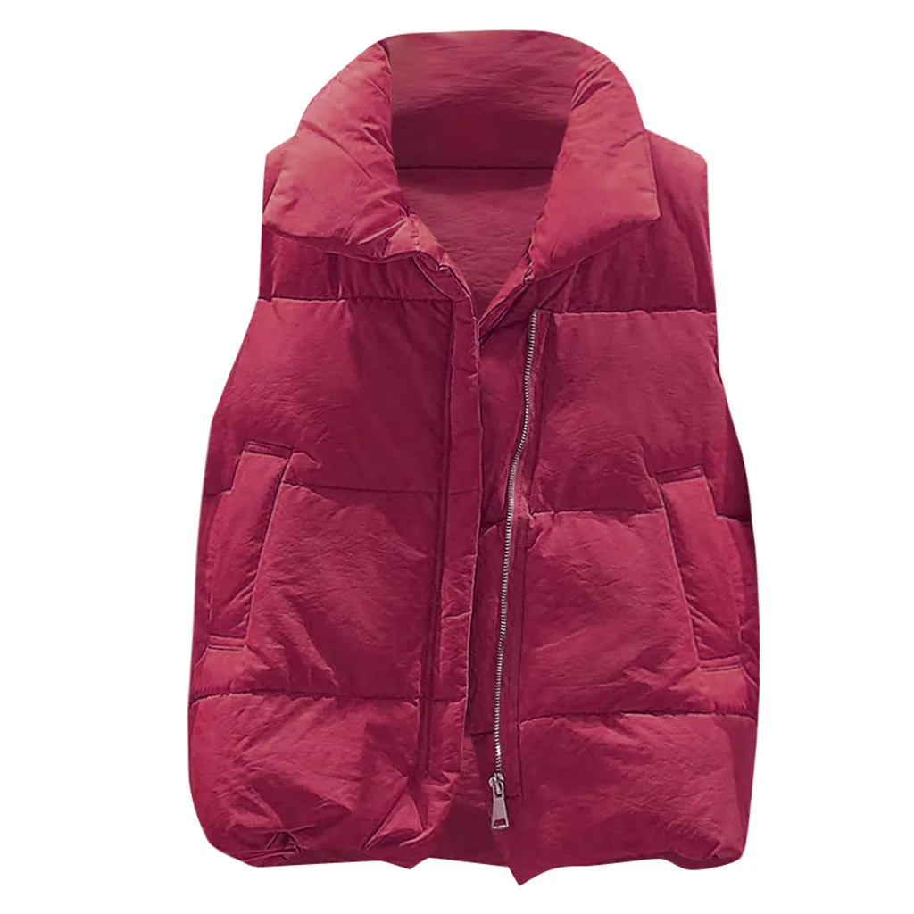 JAYCOSIN женский жилет с высоким воротником без рукавов короткий модный теплый