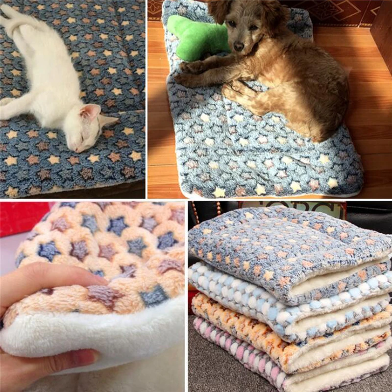 

Soft Flannel Pet Mat dog Bed Winter Thicken Warm Cat Dog Blanket puppy Sleeping Cover Towel cushion for small Medium large dogs
