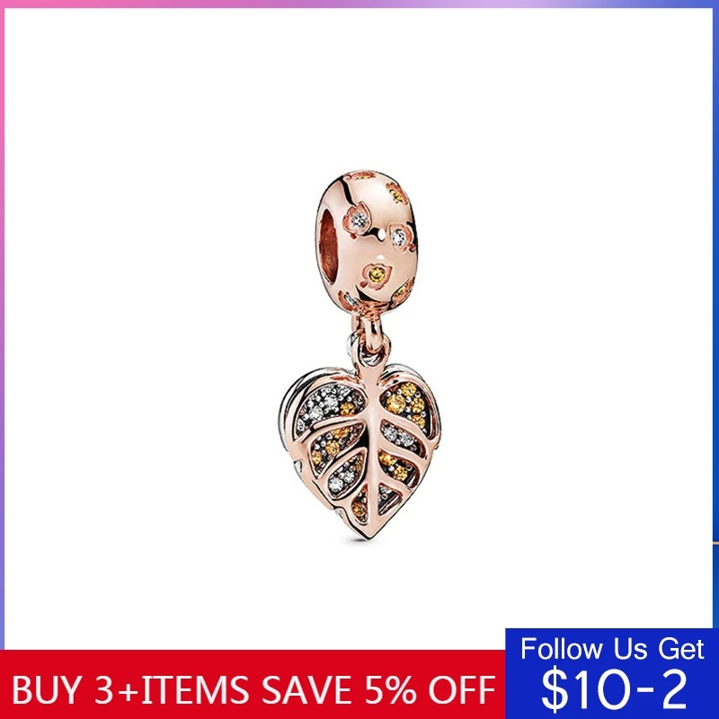 CodeMonkey 2020 новые оригинальные 925 Стерлинговое Серебро в форме листа Очаровательные