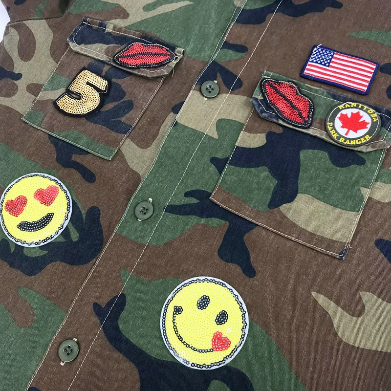 Новинка осени 2021 свободное повседневное женское камуфляжное пальто с лацканами