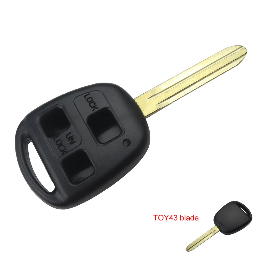OkeyTech 3 кнопки пустой транспондер авто ключ оболочки чехол для Toyota Camry Corolla Verso Avensis Prius Toy48 резиновая накладка переключатель
