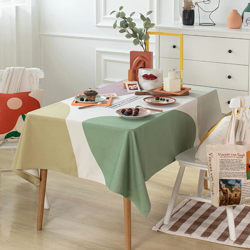 

Plaid Decorative Linen Tablecloth Waterproof Oilproof Thick Rectangular Home Decor Wedding Dining Table Cover Tea Table Cloth