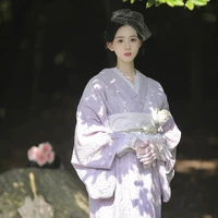 vintage womens lace long dress japanese traditional high grade kimono cosplay wear photography dress formal yukata