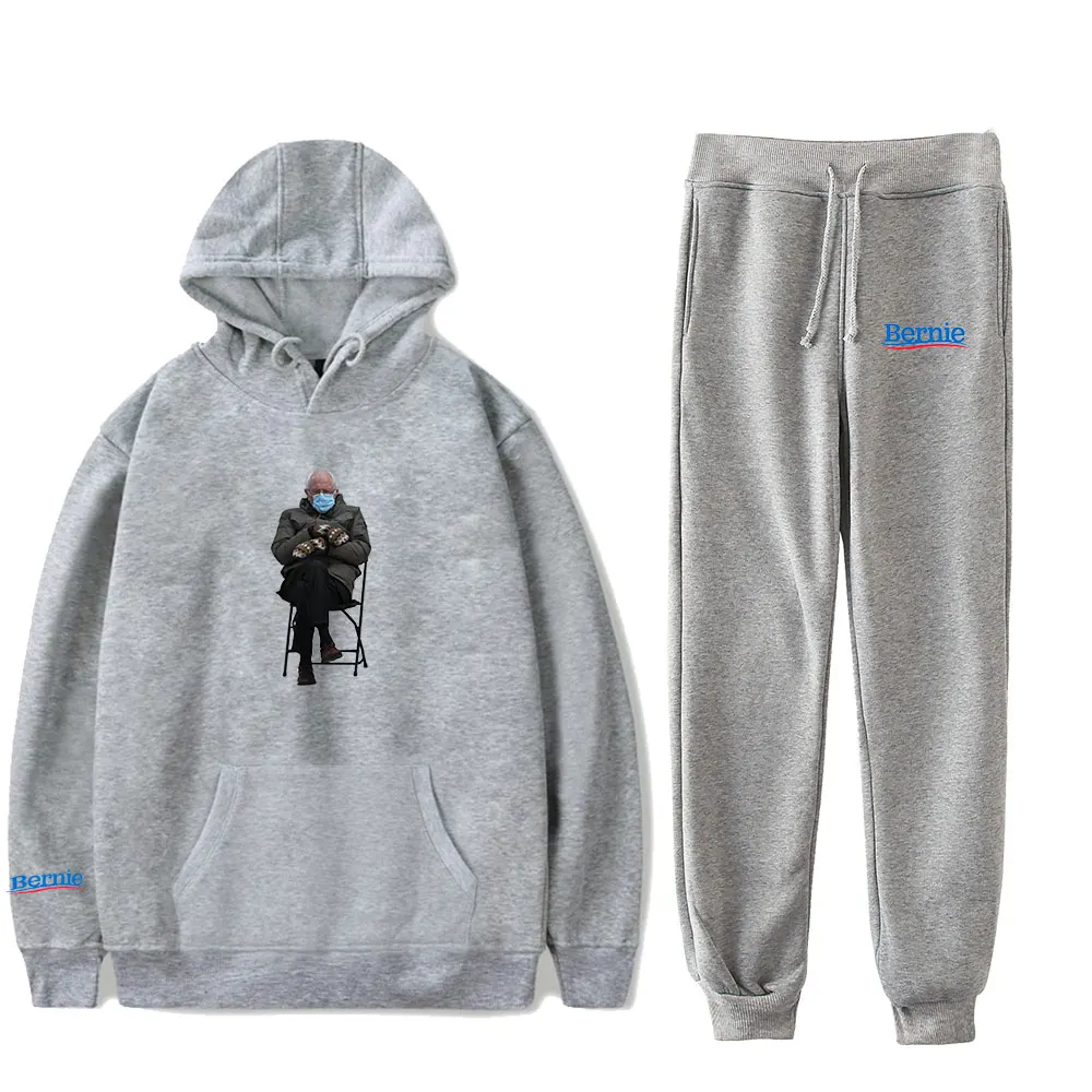 

2021 Funny Bernie Sanders Hoodie Pants Two-Piece Sweatshirt Suit