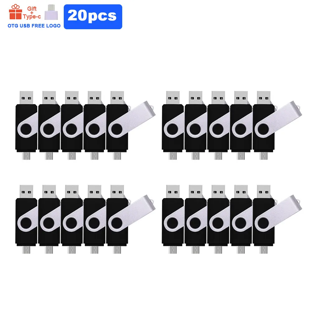 

20pcs/lot OTG usb 2.0 128GB USB flash drive pen drive 4GB 8GB 16GB 32GB memory Stick free logo For photography