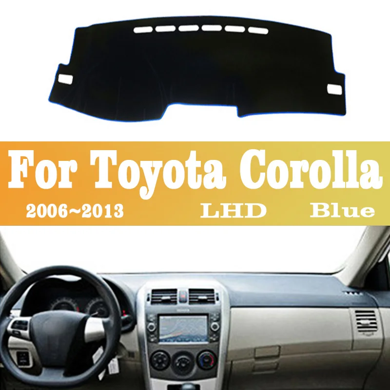 For Toyota Corolla E140 E150 2006-2013 Car Dashboard Cover Dash Mat Non-slip Sun Shade Pad Carpet Anti-UV Styling Accessories