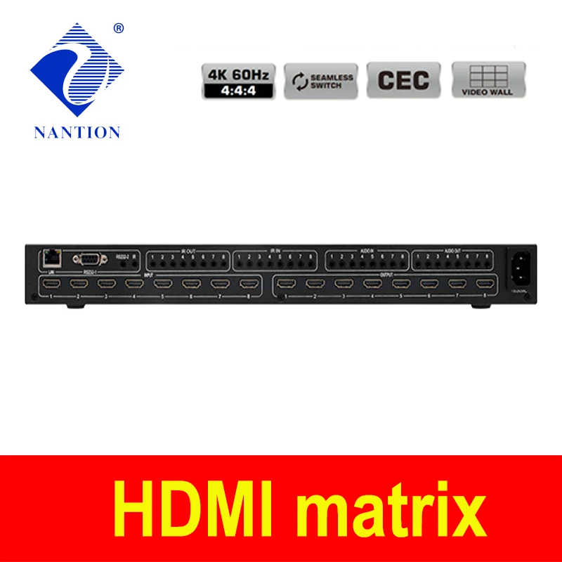seamless Hdmi-compatible 2.0 matrix 8x8 support 2x4 video wall 4K60hz 4:4:4 |