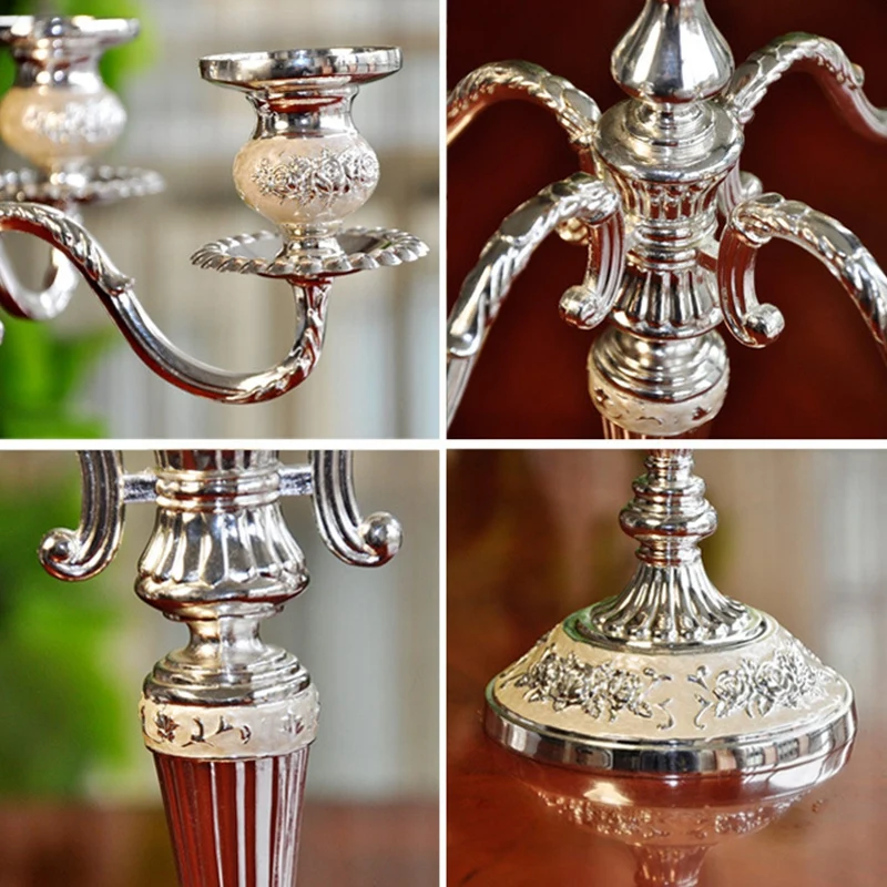 

Candlestick European Style Candle Light Dinner Props Retro Rotating Table Decoration