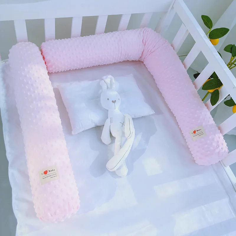 

Baby Comfort Pillow Crib Bumpers Children Side Sleeping Cushion Anti-Turn Over Startle Multifunctional Cot Fence Minky Dot Candy