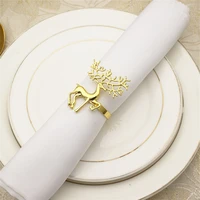 6pcsset christmas fawn napkin rings dining table decoration wedding napkin holder decor accessories