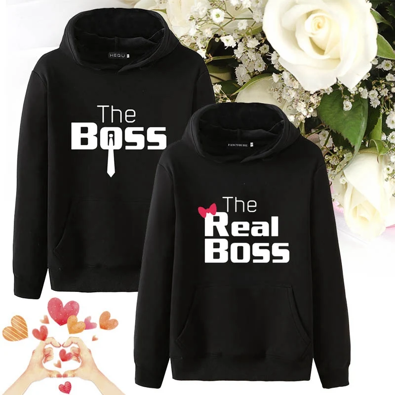 The Boss The Real Boss толстовки для пар для женщин и мужчин свитшот с надписью для влюбленных пары худи пуловеры в стиле кэжуал подарок