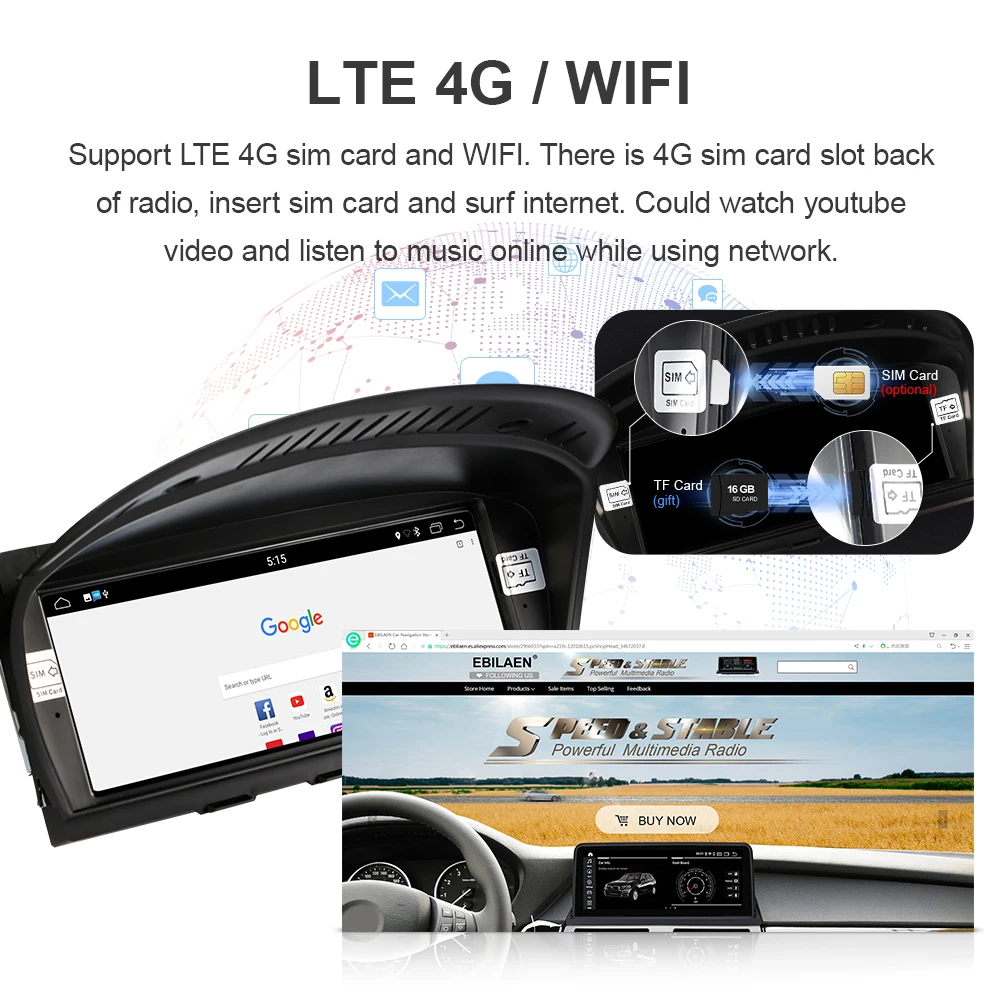 EBILAEN Android 10 0 Автомобильный мультимедийный плеер для BMW 5 серии E60 E61 E62 3 E90 E91 CCC CIC