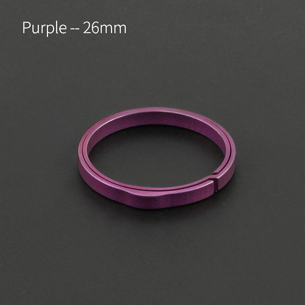 26mm-Purple Настоящее титановое кольцо для ключей супер легкий титан брелок для ключей креативные EDC брелоки Quickdraw открытый инструмент - Цвет: 26mm-Purple