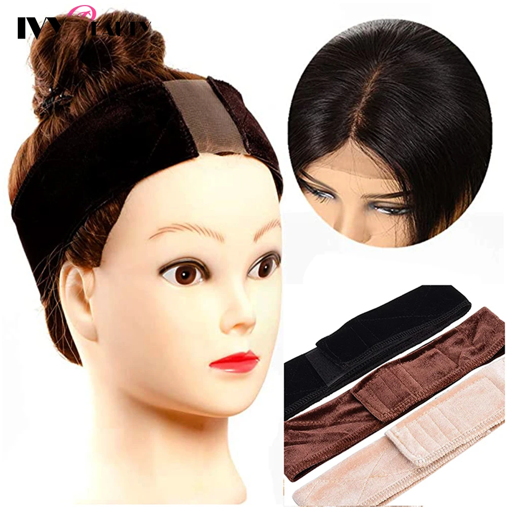 

Velvet Wig Lace Grip Hair Band For Girls Elastic Band Durable Wig Grip Headband With Adjustable Velcro Fastener Grip Headband