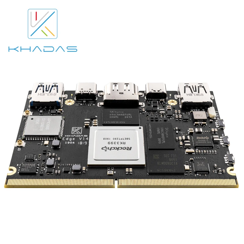 Khadas Edge Max с 128 ГБ EMMC 5 1 RK3399 Soc одной платой компьютера|Демонстрационные стенды| |