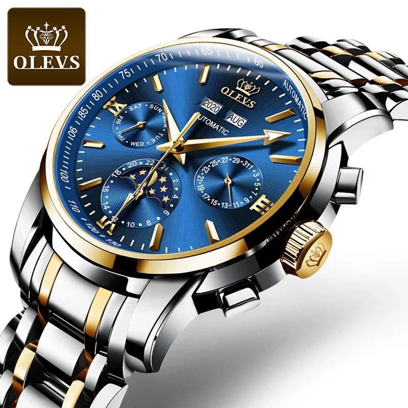 

OLEVS Luxury Brand Men Watches Automatic Business Watch Men Stainless Steel Waterproof Mechanical Wristwatch Relogio Masculino