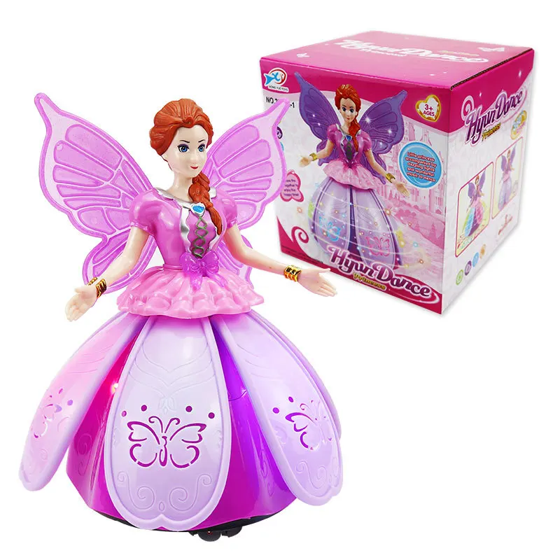 Электрическая танцевальная Кукла Принцесса со светодиодсветильник, вращающийся робот, музыкальная игрушка, поющие детские подарки, многоф... от AliExpress WW