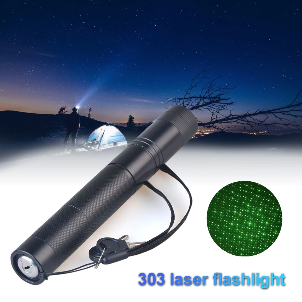 

Outdoor 5MW Green Pointing Pen Green Beam Sight 5000m 532 NM 303 Pointer with Battery and Charger for Camping Outdoor Emergency