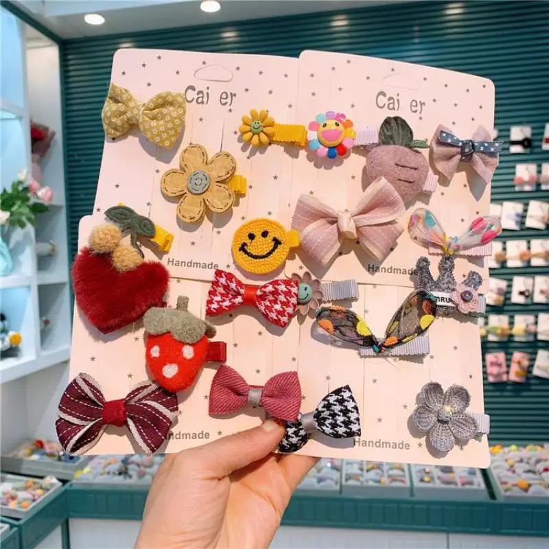 

5 шт. корейский стиль Шпильки для маленьких девочек, милые Мультяшные зажимы для волос ручки для детей Инструменты для укладки волос заколки...