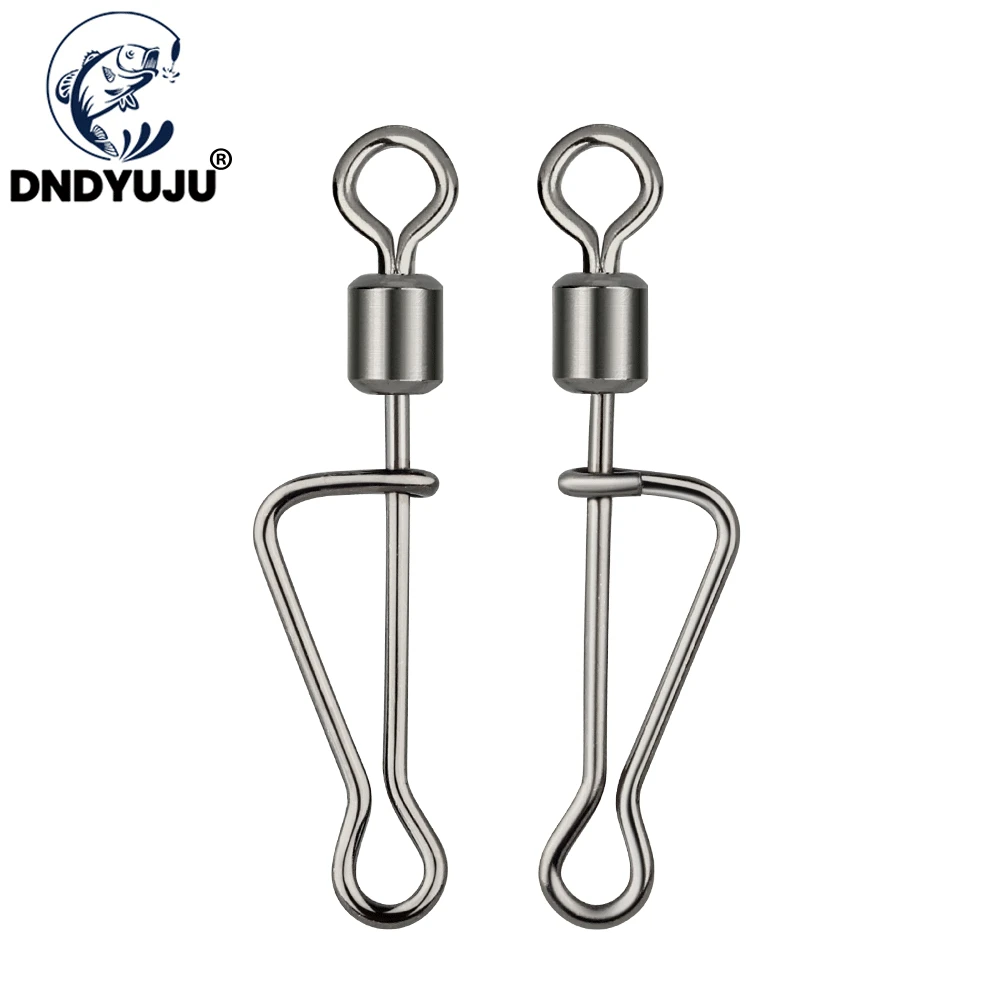 

DNDYUJU 50pcs Stainless Steel Fishing Connector Rolling Swivel Swing Italian Snap Ocean Swivel Carp Fishing Accessories Pesca