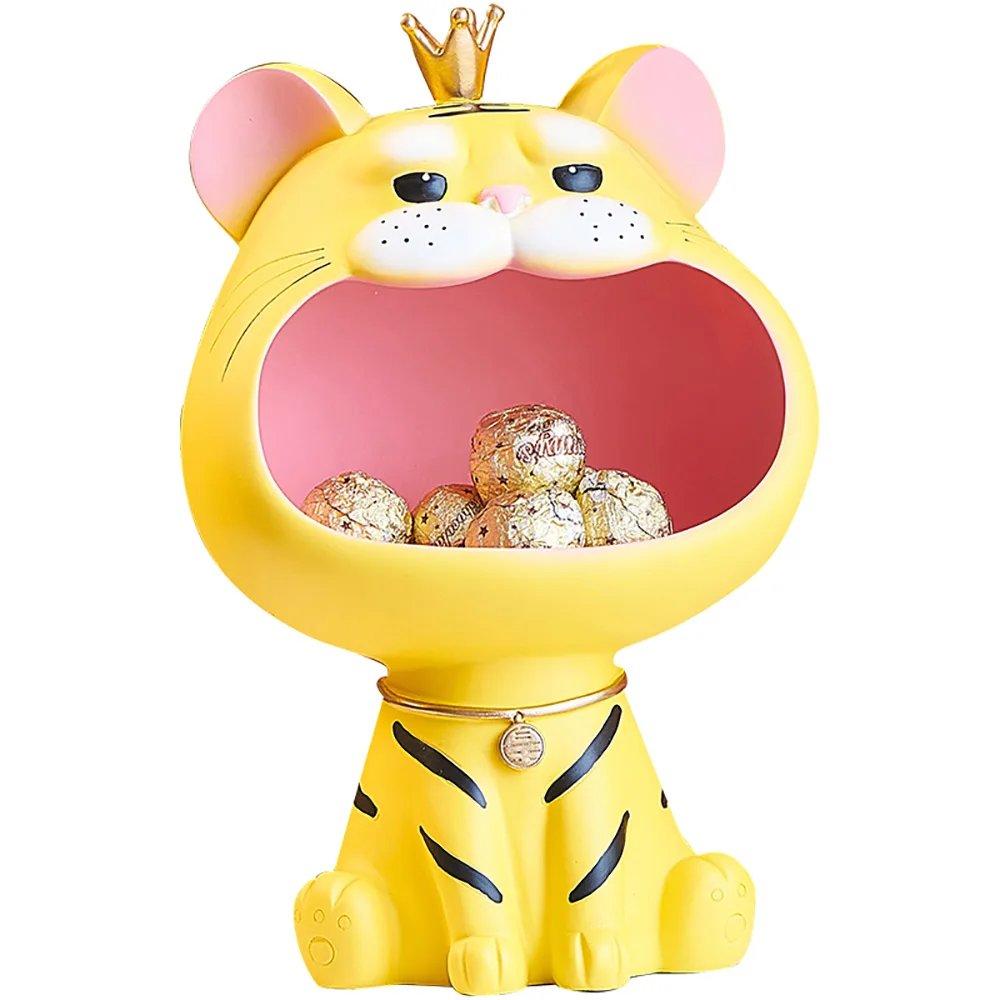 

Lucky Cat Statue Sundries Storage Box Resin Animal Sculpture Home Decoration Desk Craft Ornament for Office Porch Key Storage