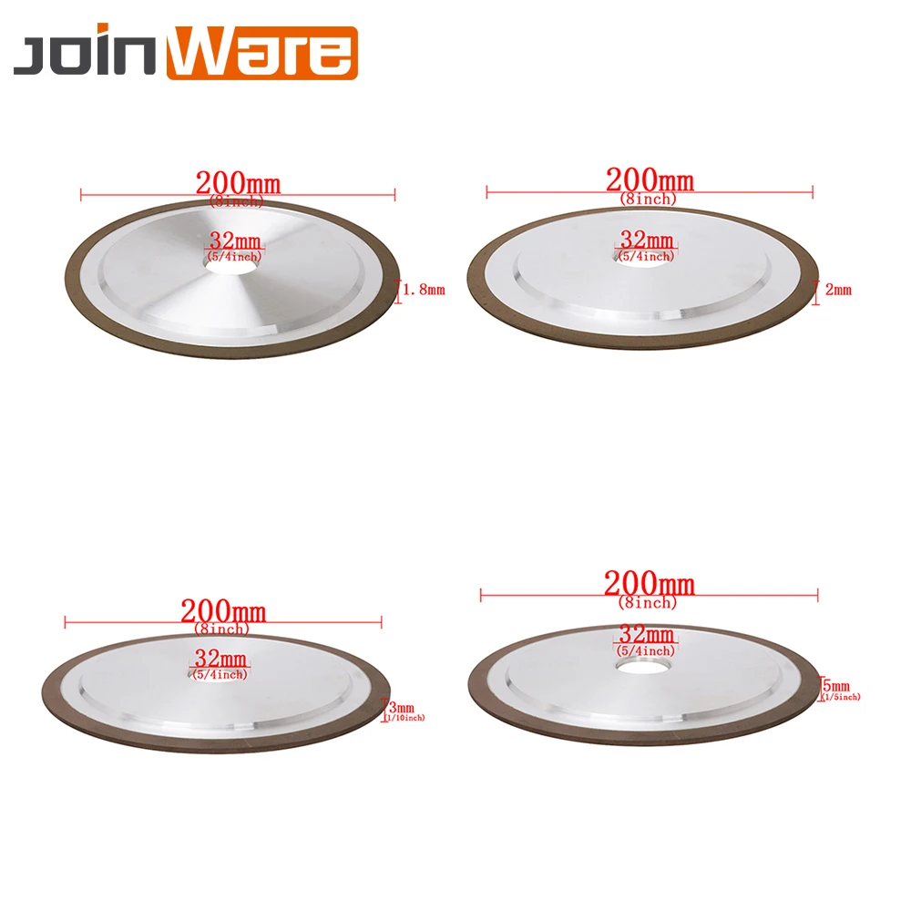 

8" Resin Diamond Grinding Wheel Grinding Disc Abrasive Power Tools for Milling Cutter Grinder Bore 32MM 240# 200X32X10X5MM 1Pc