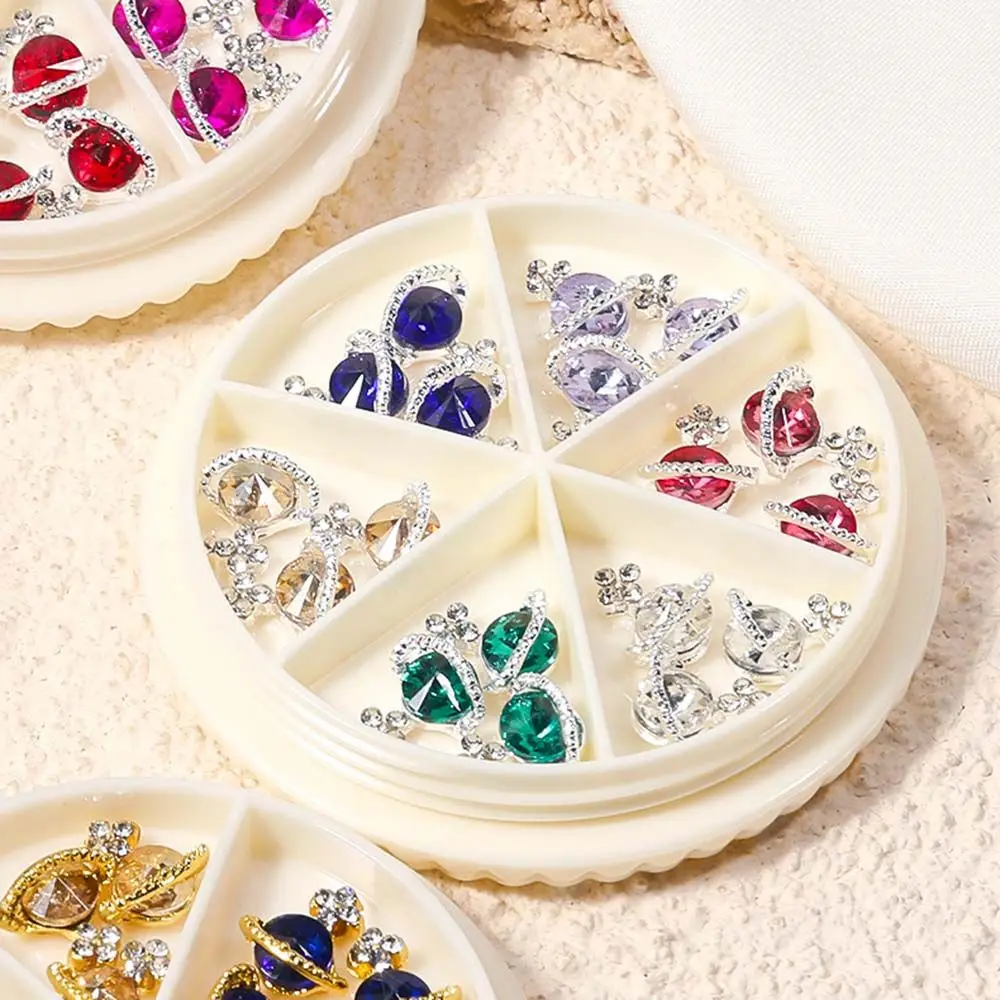 1 коробка украшения для ногтей в виде планеты блестящие красочные стразы