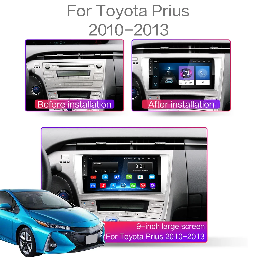 Автомагнитола для Toyota Prius 2009 2013 2 din Android 8 1 стерео Wi Fi GPS навигация мультимедийный