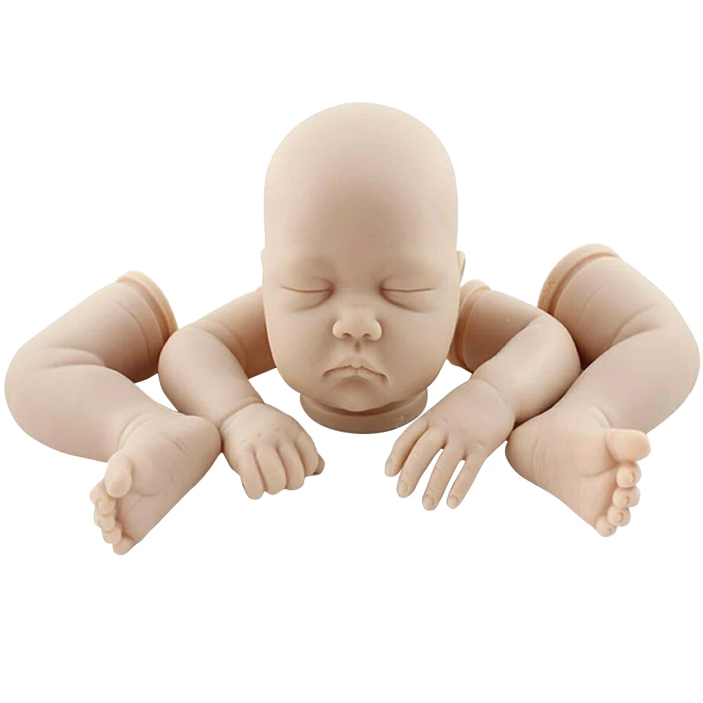 

22inch Simulation Reborn Doll Kit Unpainted Full Head Limb Gift Blank Baby Unfinished Home DIY Mold Soft Silicone Realistic