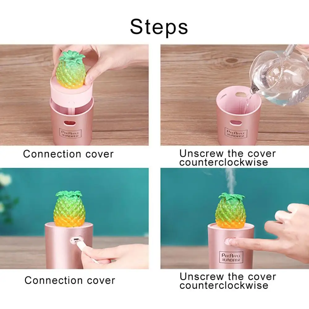 

New pineapple humidifier USB Mini household air humidifier small ultrasonic atomizer