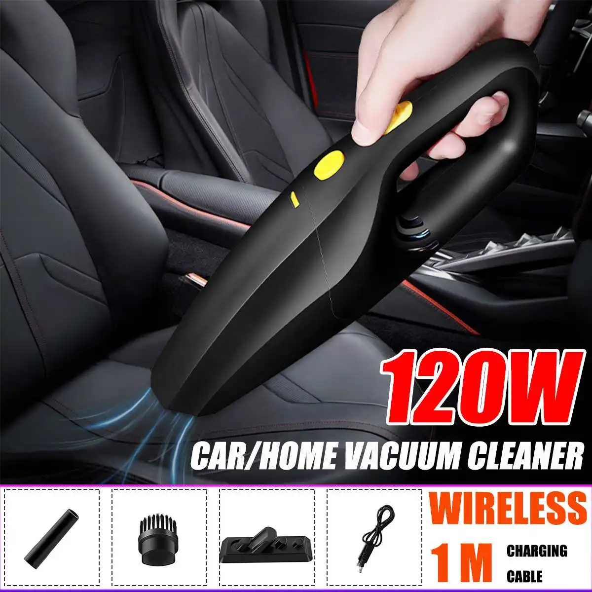 

120W 3600mbar High Suction Car Vacuum Cleaner Car Home Wet And Dry Dual-use Vacuum Cleaner Handheld 12V Mini Car Vacuum Cleaner