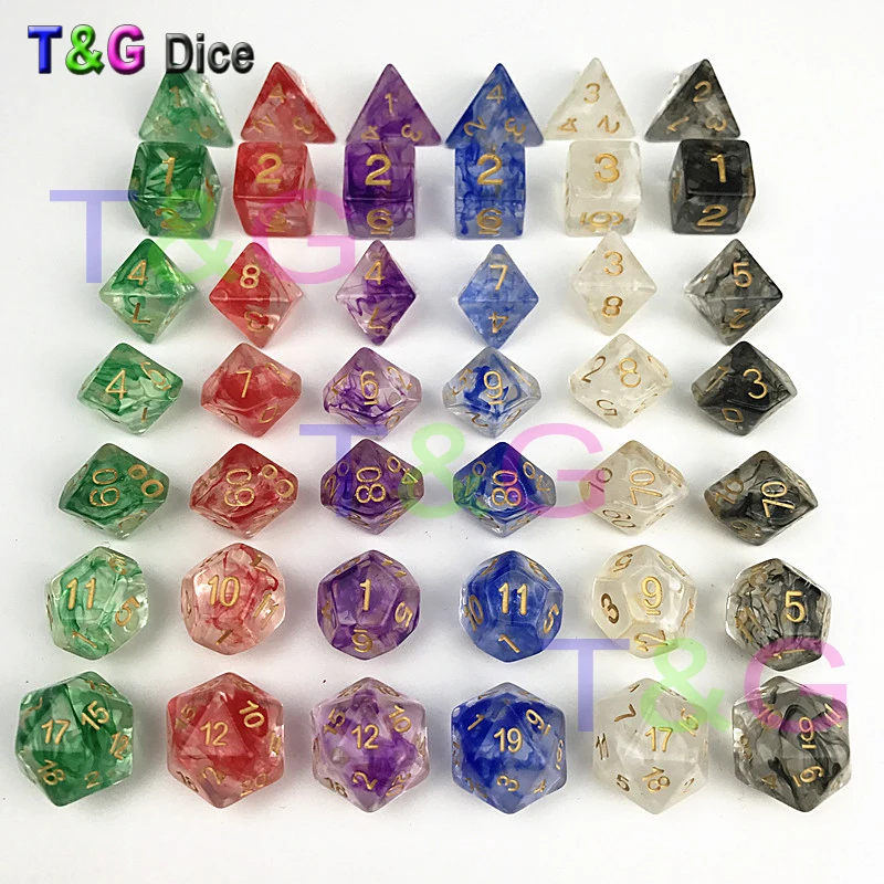 New Dice Polyhedral Nebula Blue w White Set of 7 for DnD Game plus POUCH BAG d4 d6 d8 d10 d12 d20 dice set Gift Toy|new ring settings|new born baby
