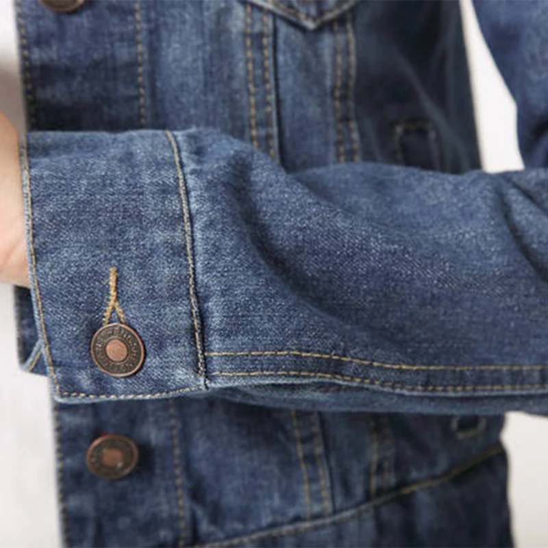 

Spring Vintage Fashion Denim Coats Clothes Turn-down Collar Women Crop Top Solid Slim Long Sleeve Ladies Jackets