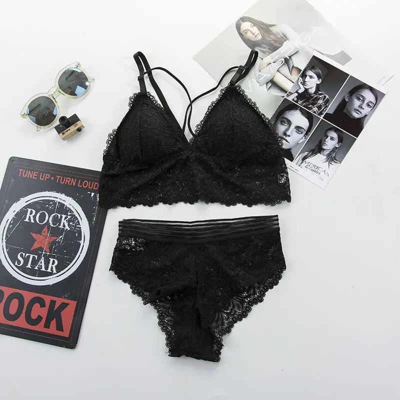 

2019 Women Push Up Padded Lace Bras Brief Set Women Sexy Lace Bra