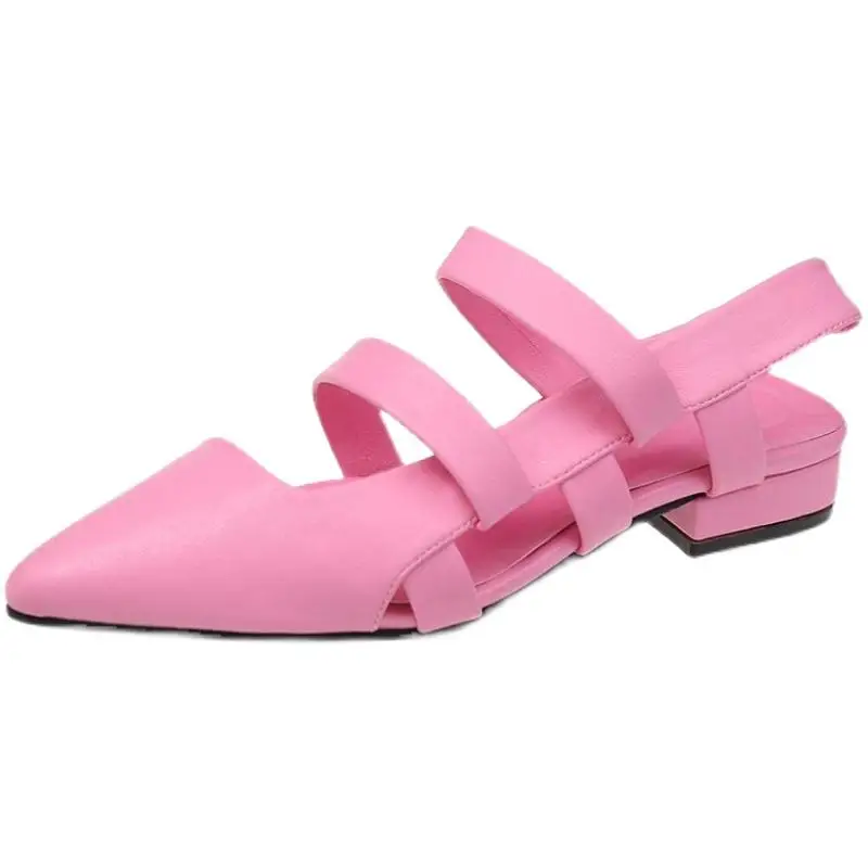 

Sandals Elastic Band Flat Summer Shoes Woman Suit Female Beige All-Match Strappy Heels Slip-on Without Comfort 2021 Girls Fashio