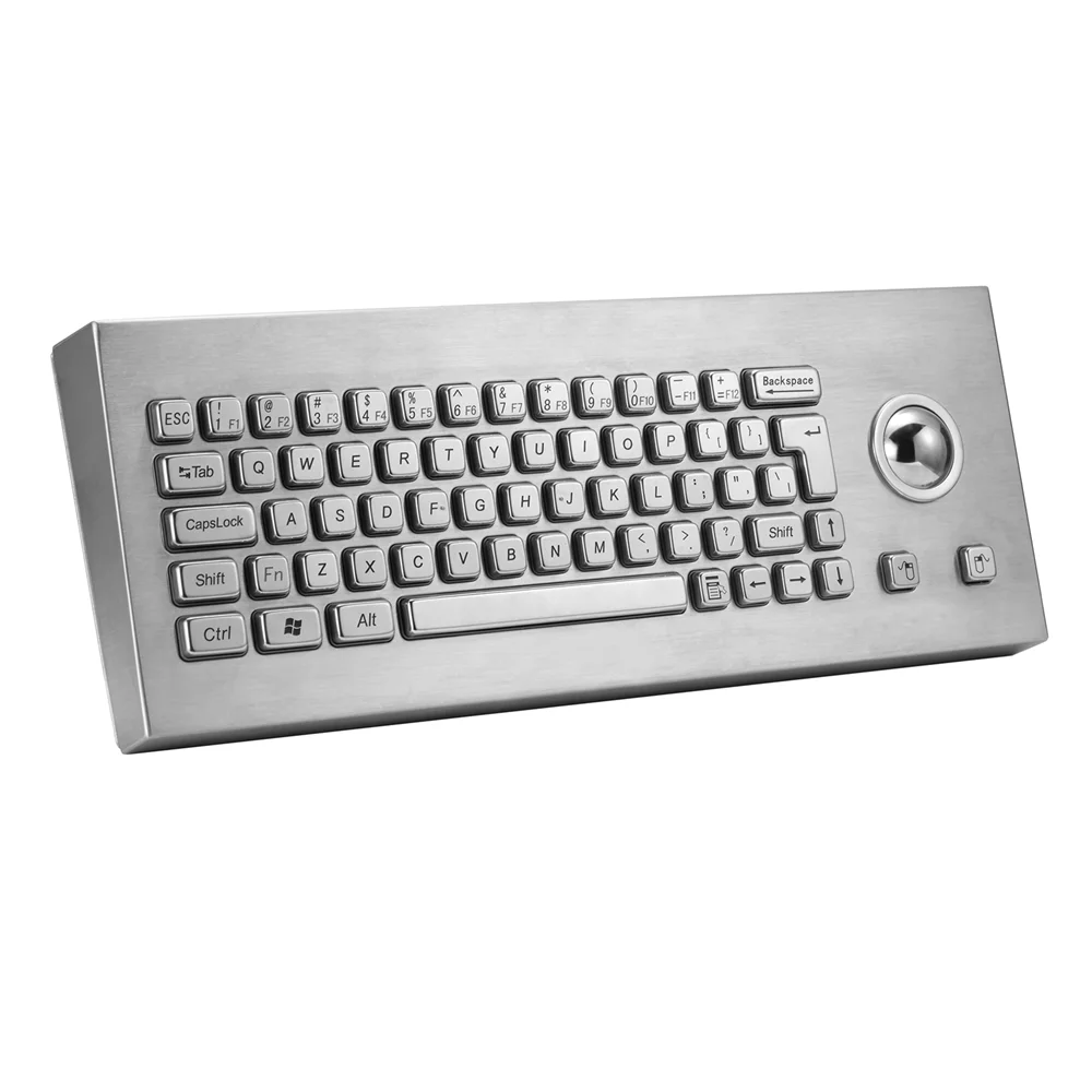 63 клавиши промышленная настольная клавиатура из нержавеющей стали со