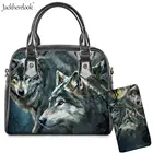 Jackherelook, 2 шт., искусственная сумочка и кошелек, модные женские сумки с верхней ручкой, сумка-мессенджерсумка через плечо и длинный кошелек с животным