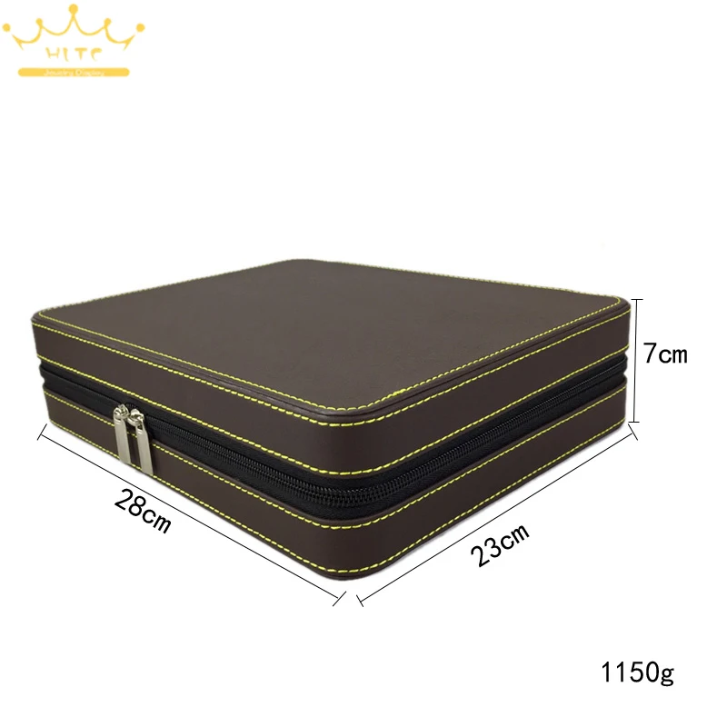 Купить Органайзер на молнии для ожерелья, подвески, кольца, кожаный Бархатный Чехол, деловой дорожный контейнер для хранения ювелирных изделий выс...