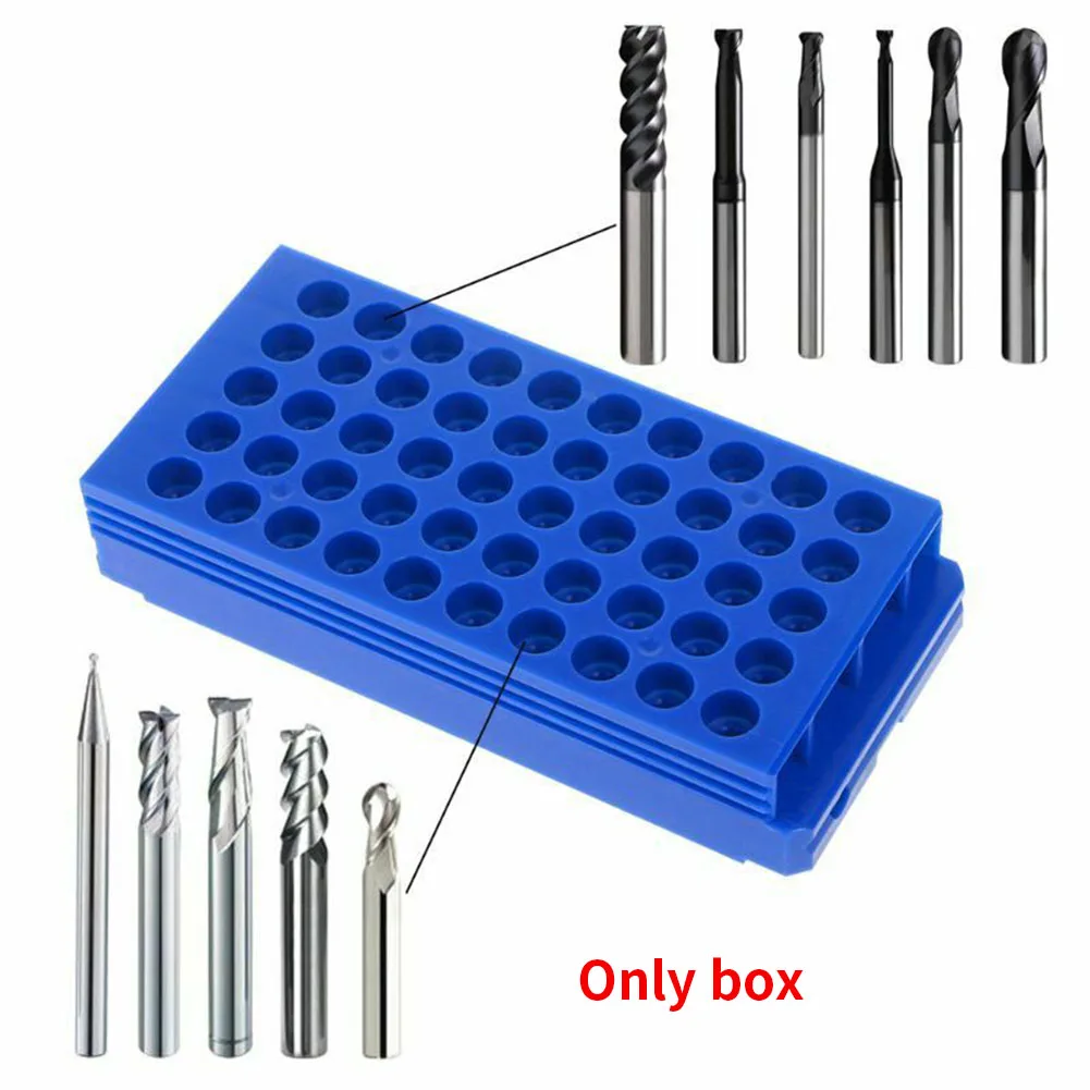 

50 Holes Organizer Practical Holder Storage Box Accessories PP Transparent Milling Cutters Drawer Type Drill Bit Tool Portable
