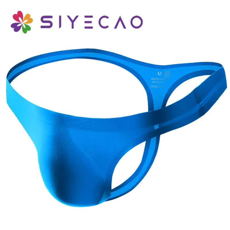 

New Men's Thong Low Waist Sexy Thin Ice Silk One Piece Seamless 3D Punch Sexy Underwear Men Wholesale