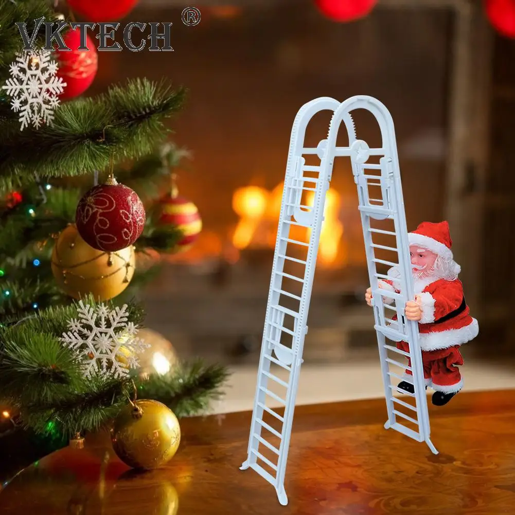 

Электрическая кукла-лестница для скалолазания Санта-Клауса с музыкой, украшение для рождественской елки, наружное и внутреннее подвесное у...